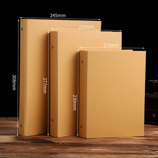 Sổ còng bìa giấy trơn vintage, File bìa sổ còng A5 6/9 chấu + 15 trang bìa màu kraft S53 Size A5/B5