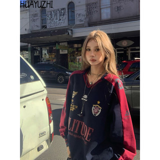 HUAYUZHI Áo Khoác hoodie áo khoác nữ zip hoodie Thoải mái Durable Độc đáo Fashion WWY24802PJ 36Z240907