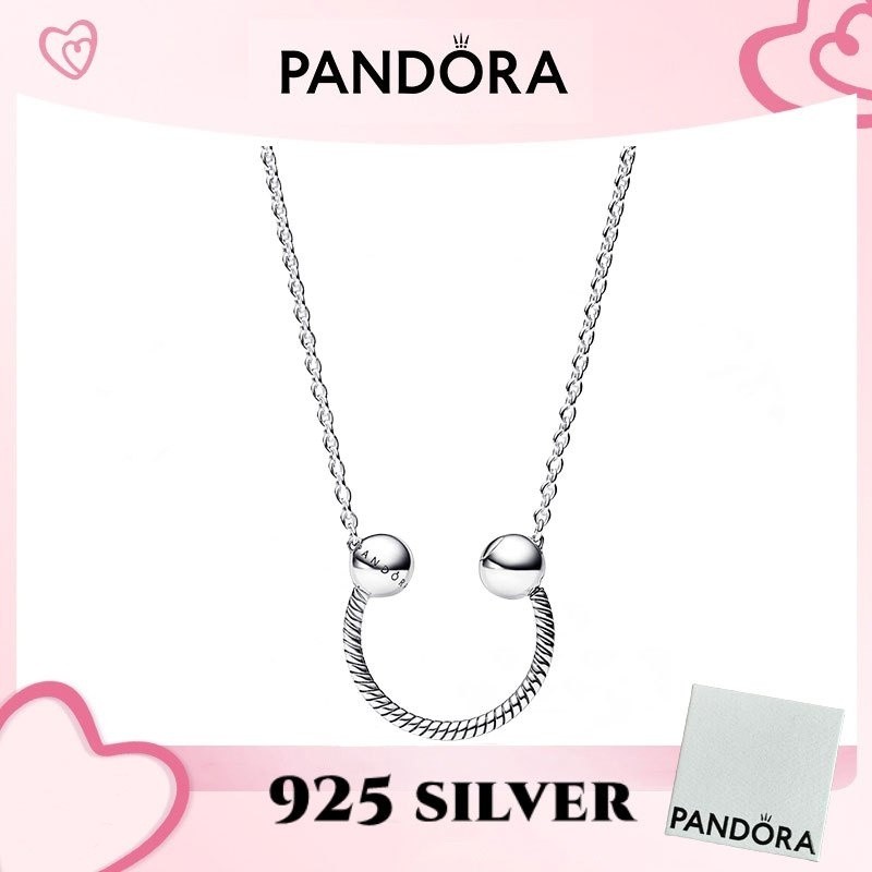 100% PANDORA S925 sterlingsilver vòng tay trang sức mặt dây chuyền Pandora Moments Hình chữ U Charm 