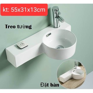 Chậu rửa mặt, lavabo mini treo tường hoặc để bàn LV021, BẢO HÀNH MEN SỨ 20 NĂM - Kiểu dáng đa dạng