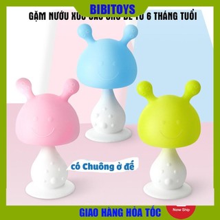 Đồ chơi Gặm nướu cho bé, ngậm nướu silicon đầu mềm có chuông xúc sắc dành cho bé từ 3 tháng tuổi