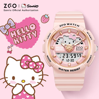  ZGOx Hello Kitty Đồng hồ nữ sinh trung học cơ sở Sanrio Joint Trẻ em Đồng hồ điện tử chống nước 863 