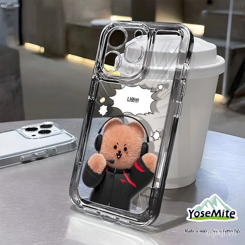 Ốp lưng búp bê iPhone 15 12 T5 đội tuyển Hàn Quốc earpearp iPhone 15 11 túi khí hình gấu cho iPhone 