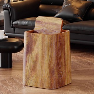  Retro Giả Gỗ Hạt Thùng Rác Hộ Gia Đình Phong Cách Mới Dung Tích Lớn Phòng Khách Nhà Bếp Vệ Sinh Văn Phòng Thương Mại Giấy Phong Cách Trung Hoa 