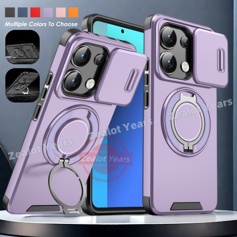 Ốp điện thoại Máy Ảnh Trượt Cho Redmi Note 13 Pro Plus 4G 5G 13pro + 13ProPlus Giá Đỡ Nhẫn Chống Rơi Lưng