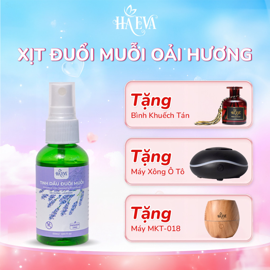Tinh Dầu Xịt Đuổi Muỗi Oải Hương HA EVA - 100% Thiên Nhiên, Đuỗi Muỗi Hiệu Quả