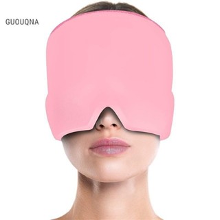 Guouqna Giảm Mũ Giảm Đau Migraine Nắp Gel Băng Nén Lạnh Trị Liệu Nắp Băng Quấn Đầu Gói Mặt nạ Mắt Để Giảm Áp Lực Đau BASL