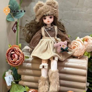 Mkeb Công Chúa Dress Up Búp Bê Bjd, 1 / 6 SD Mắt Hấp Dẫn 30cm Bjd Búp Bê Có Quần Áo, Búp Bê Dễ Thương Anime Tóc Dài Bóng Khớp Công Chúa Trang Điểm Bóng Chung Búp Bê Tập Đi