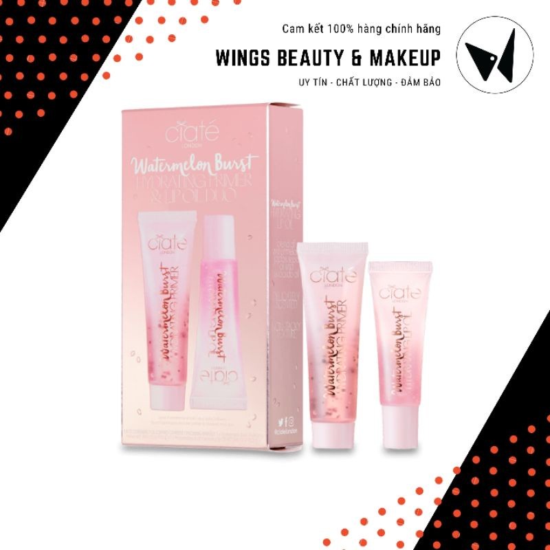 (Auth) CIATE LONDON  Set dưỡng môi Watermelon Burst Hydrating Primer & Lip Oil Duo