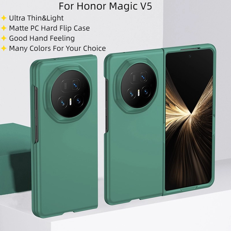 Dành Cho Honor Magic V3 V 5 V5 Ốp Lưng Da Sang Trọng Cảm Giác Mờ PC Cứng Lật Vỏ Điện Thoại Dành Cho 