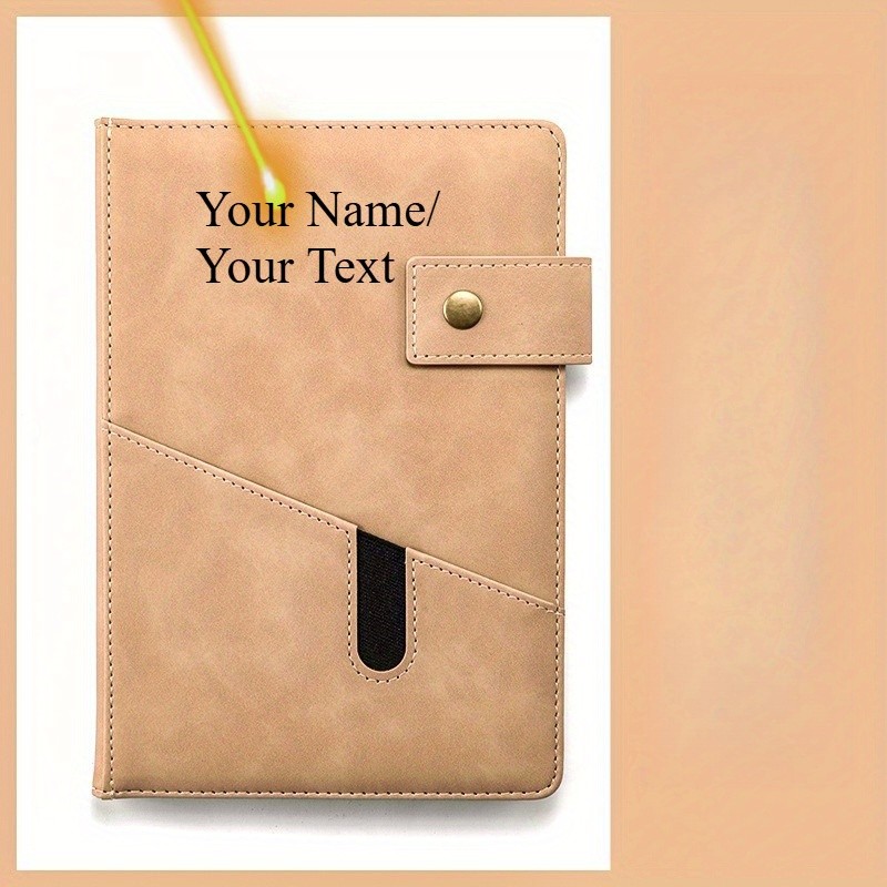 Cá Tính Tùy Chỉnh Tên Văn Bản Sổ Tay PIU Da Business A5 Sổ Tay Nhật Ký Cần Thiết Cho Văn Phòng Sử Dụ
