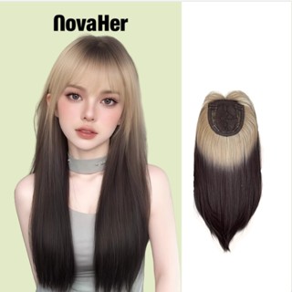  Mũ Tóc Giả 1 Lớp Đen Vàng Gradient Ombre Tự Nhiên - Phụ Kiện Tóc Thời Trang Cho Nữ NovaHer 