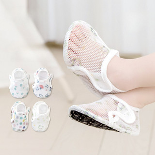 Giày Tập Đi Cho Bé Sơ Sinh Vải Lưới Thoáng Khí Họa Tiết Đáng Yêu Chống Trượt Mềm Nhẹ Dễ Mang