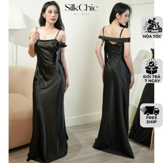  Váy Lụa Dự Tiệc Hai Dây Sang Chảnh SC699 Đầm Váy Lụa Hở Lưng Dây Nơ Cột Được Nhiều Kiểu 