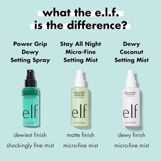 e.l.f. Dewy Power Grip定妆喷雾 | 超细雾感，透明质酸保湿，纯素配方，持妆一整天