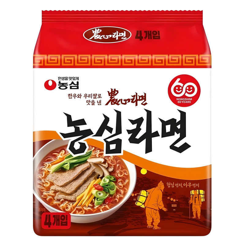 【K-Food】Nongshim Shin Ramyun Spicy Korean Ramen 124g (Pack of 4)
