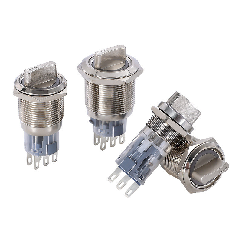 Núm xoay F16mm, Công Tắc Tự Khóa (1NC+1NO / 2NC+2NO) Điện áp (5V-24V)