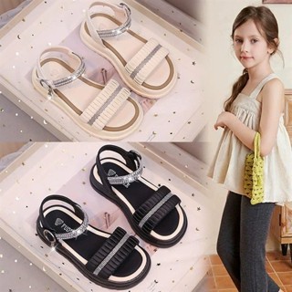 Dép sandal quai ngang đính đá cho bé gái đế mềm êm chân mã 251