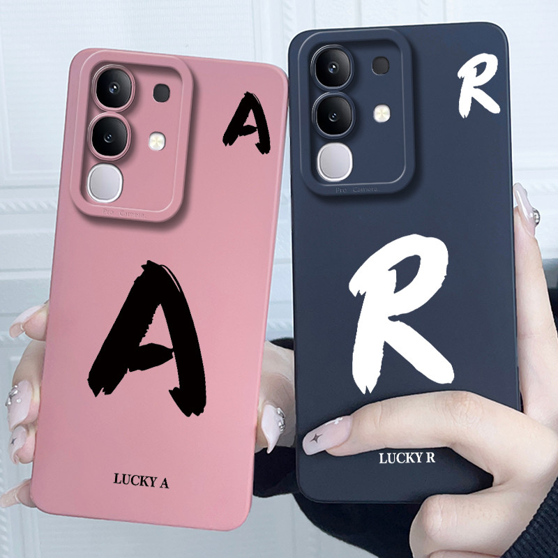 Dành Cho Vivo Y29 4G Y29S 2025 Ốp Lưng Chữ Cái Ban Đầu May Mắn Cặp Đôi Silicon Mềm Mờ Ốp Lưng Điện T