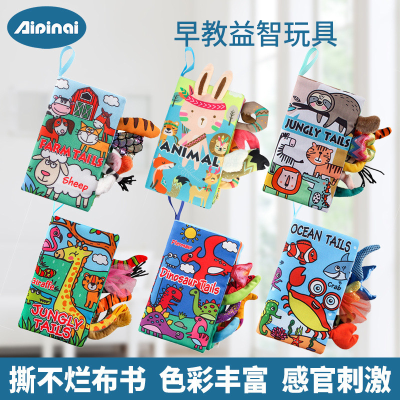 Mềm Bé Nhỏ Phong Cách Mới Không Thể Xé Đuôi Vải Sách Bé Nhận Thức Giáo Dục Sớm Khai Sáng Sách Với Gi