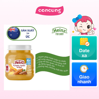 Bí đỏ khoai tây và bò nghiền cho trẻ từ 4 tháng tuổi - Heinz Pumpkin, Potato & Beef