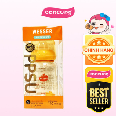 Bình sữa cổ thường PPSU Wesser 140ml