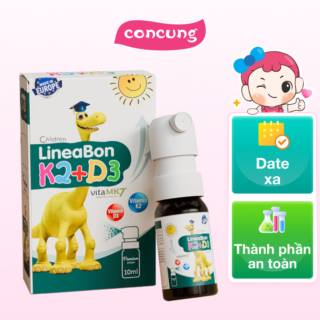 Thực phẩm bảo vệ sức khỏe LineaBon K2+D3 Spray dạng xịt - concung