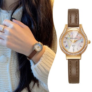   tặng Vòng  Đồng Hồ Nữ Doukou Tròn Đính Đá Giọt Nước Nhiều Màu 12 Số 