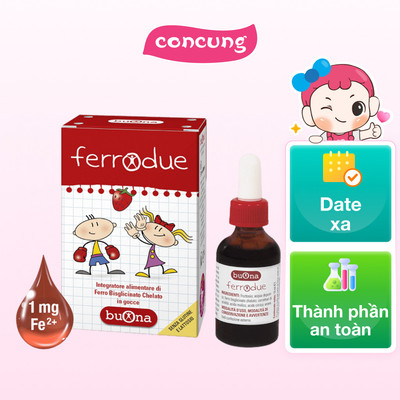 Sắt hữu cơ nhỏ giọt Ferrodue bổ sung sắt cho bé vị dâu 15ml
