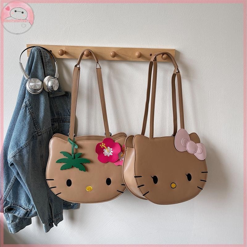 BWHTE Sanrio New Y2K Hot Hello Kitty Ba lô di động Túi đeo vai da đen Túi đeo vai Hello Kitty 2025 T