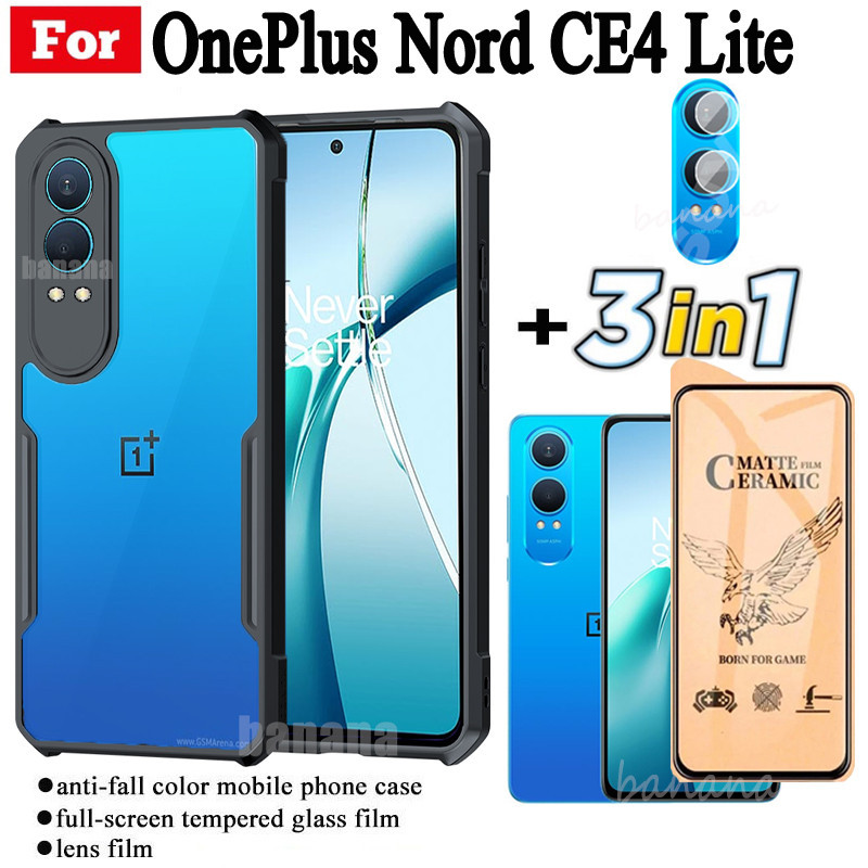 Ốp điện thoại chống sốc 3 trong 1 OnePlus Nord CE4 Lite cho OnePlus Nord CE3 Lite Phim mờ gốm + Phim