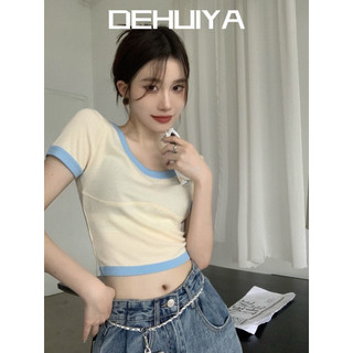 DEHUIYA áo sơ mi nữ áo kiểu hàn quốc may đo thanh lịch Định hình xu hướng ins WCS2450LV9 28Z240707