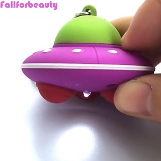Fallforbeauty Đèn LED ngoài hành tinh Móc khóa, Mặt dây chuyền túi ngoài hành tinh UFO ngoài hành tinh bằng điện, Đèn pin thời trang Màu xanh lá cây phát sáng tàu vũ trụ Móc khóa trang trí ba lô