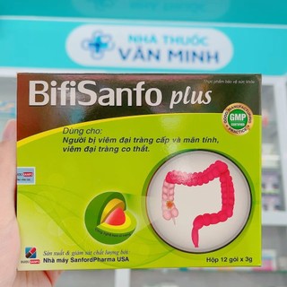 Men vi sinh Bifisanfo Plus hỗ trợ điều trị viêm đại tràng, hội chứng ruột kích thích Hộp 12 Gói