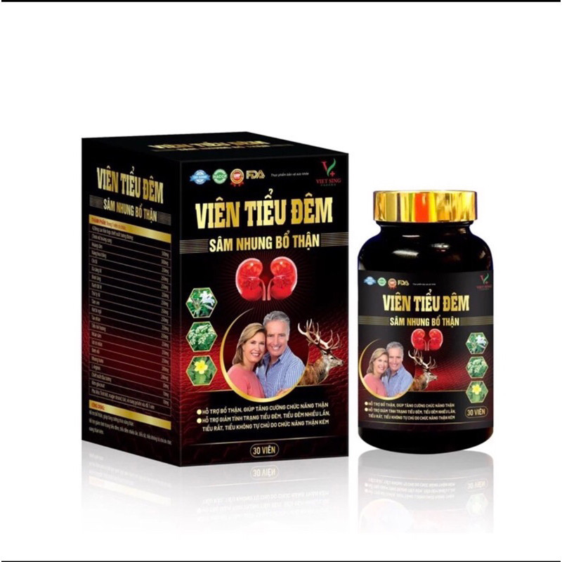 HỘP 30 VIÊN TIỂU ĐÊM SÂM NHUNG BỔ THẬN DÙNG ĐƯỢC CHO CẢ NAM VÀ NỮ