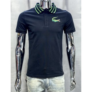 Áo Thun Polo Cá Sấu Màu Đen Logo Thêu Cực Nét_LS106