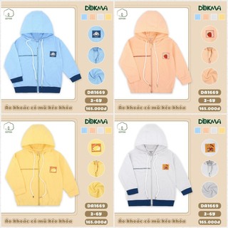 Da1669 áo khoác thu đông cotton mỏng vừa dokma cho bé trai - bé gái