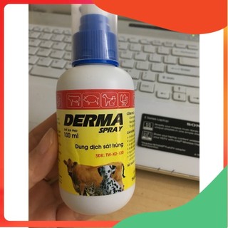 1 lọ xịt ghẻ viêm da lở loét cho chó mèo vật nuôi chai xịt derma spray 100ml - daisuki