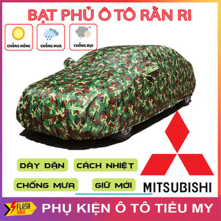 Bạt Phủ Xe Ô Tô Vải Dù Rằn Ri MITSUBISHI Mirage, Xpander, Attrage, Trition, Outlander, có phản quang