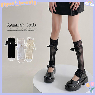 Kawaii Gothic Ren Bê Tất Xuân Hè Chống Nắng Lưới Rỗng Nơ Tay Áo Bé Gái Ngọt Ngào Thời Trang Thoáng Khí Dài Tất HB