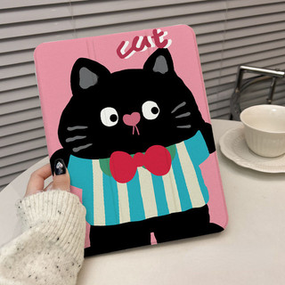 Dành Cho iPad Air6 Vỏ Bảo Vệ Pro11 Thắt Nơ Mèo Graffiti 2022 Mẫu Có Thể Gập Lại Acrylic MINI65 Khe Cắm Bút 9 Xoay