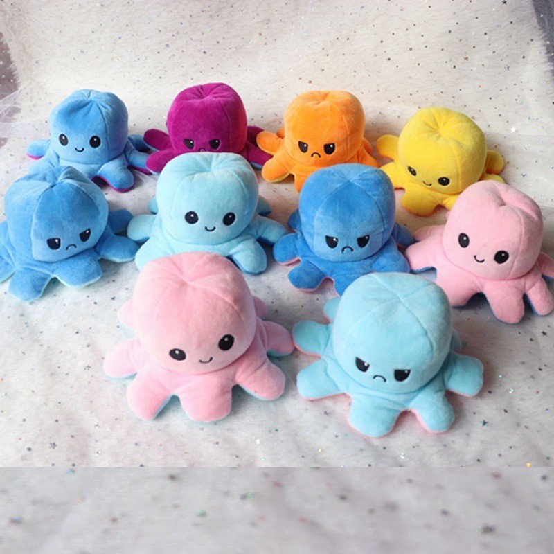 Flip Octopus Doll Flip Octopus Đồ chơi nhồi bông Búp bê lật hai mặt Bạch tuộc có thể đảo ngược