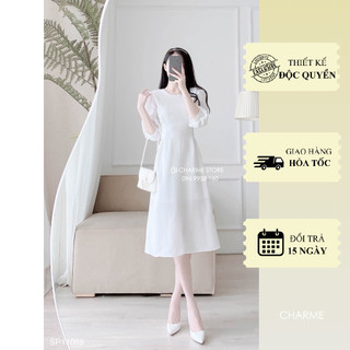 [Mã FAHOLIDAY giảm đến 50k đơn từ 99k] Váy nữ trơn dáng xòe Charme 11068