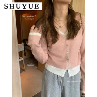 SHUYUE áo len cardigan áo khoác cardigan Trendy Vintage Thời trang phổ biến WMY2470P33 31Z240729