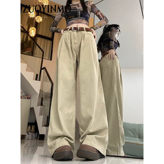 ZUOYINMO quần ống rộng quần nữ jean thời trang Hàn Phong Cổ điển Trendy WNK24706PY 31Z240731