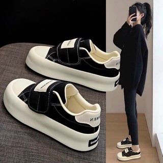 Daxingzhe DAXINGZHE Mùa Xuân Bán Chạy Niche Velcro Giày Trắng Nữ Hợp Thời Trang Bánh Mì Đế Dày Giày Thể Thao Thông Thường