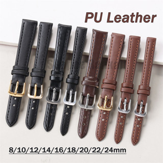 Dây đeo đồng hồ bằng da PU mềm 8 / 10 / 12 / 14 / 16 / 18 / 20 / 22 / 24mm Vòng đeo tay đa năng bằng da bò siêu mỏng dành cho nam nữ Dây đeo cổ tay thay thế