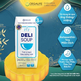   HỎA TỐC  Thực phẩm dinh dưỡng Y học Delisoup thay thế bữa ăn,tăng miễn dịch 3 hộp  250ml  hộp  