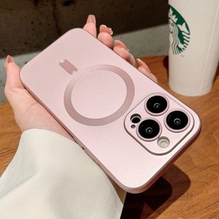 Ốp Mềm Mờ Nam Châm Mạnh Sang Trọng Cho IPhone 15 14 11 13 12 Pro Max 15plus Cover
