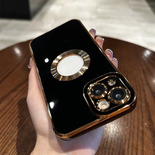 Ốp điện thoại TPU mạ điện hình tròn CD sang trọng cho IPhone 15 14 11 13 12 Pro Max 14plus 15plus